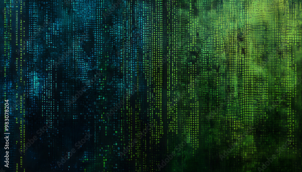 Futuristic Digital Matrix - Abstract Green Binary Code Background Stock ...