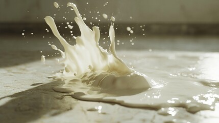 Poster - Milk Splash: A Creamy Abstract Photography