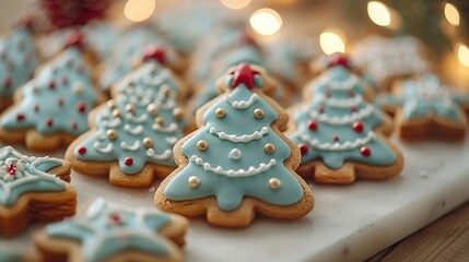 Wall Mural - Christmas Cookies: Festive Tree Treats