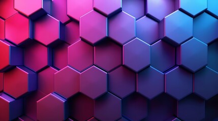 Vibrant Neon Cubic Abstract