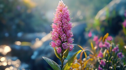 Wall Mural - Pink Flower Blooming in Sunlight - Close Up Photography