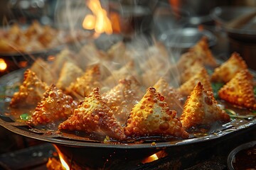 Canvas Print - Street Food: Crispy Samosas