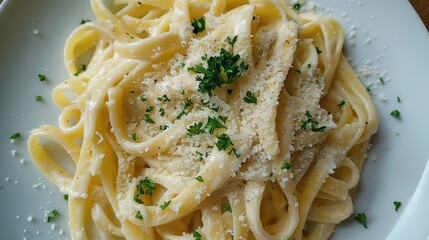 Wall Mural - Creamy Fettuccine Alfredo Pasta