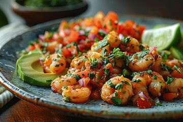 Canvas Print - Shrimp Ceviche with Avocado