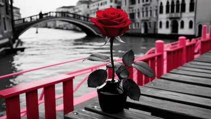 Sticker - rose on the bridge