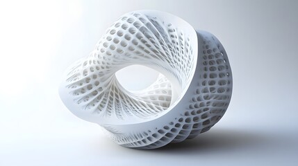 Parametric Geometry Elegance – A flexible geometric sculpture composed of spiraling shapes and extruded forms, continuously morphing as if manipulated by unseen parameters, smooth and sharp in differe