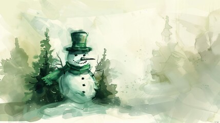 Poster - an adorable snowman