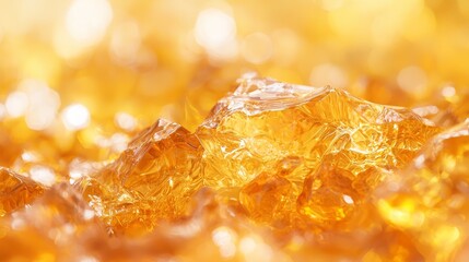 Wall Mural -  A tight shot of yellow diamonds scattered against a yellow-toned backdrop, with bokeh  of light