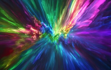 Wall Mural - Colorful explosion of light and energy creating a vibrant abstract background for creative projects and design applications