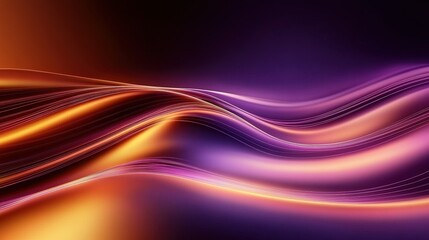 Wall Mural - Colorful waves of purple and orange light flow gracefully across the canvas, creating a vibrant abstract design perfect for digital backgrounds