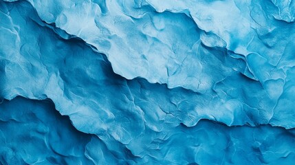 Wall Mural -  A close-up of a blue iceberg with a plane flying over it