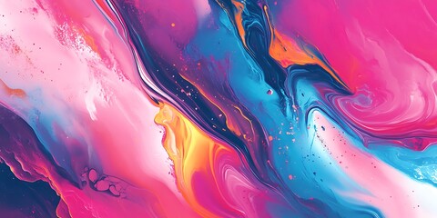 Colorful abstract painting background. Liquid marbling paint background. 