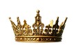 © Elie - gold crown with ornate patterns isolated against a stark white background create with ai
