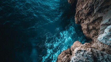 An early morning sunrise highlights the turquoise waters between rocky formations along the shoreline