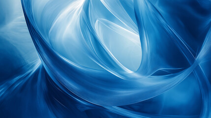 Wall Mural - Blue abstract background , translucent material coiled into a tube