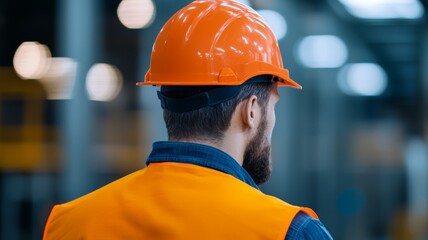 A man in an orange safety vest and a hard hat