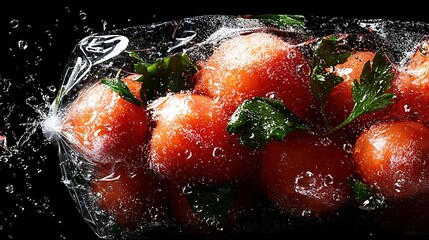 Wall Mural -   A close-up of oranges in a glass bowl with water splashing is optimal and helpful as it is concise and clearly conveys the image's content