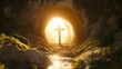 © Artem - The radiant moment of Jesus' resurrection at the empty tomb during dawn light