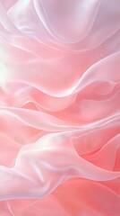 Wall Mural -   Pink and white background with wavy designs at top and bottom