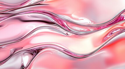 Wall Mural -   A close-up photo of a pink and white patterned background with wave designs both above and below