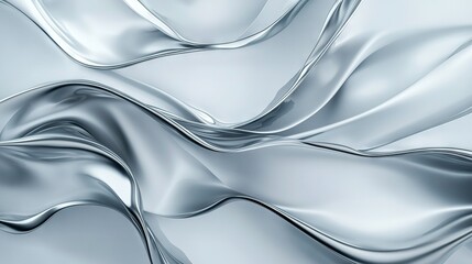 Wall Mural -   Close-up view of a silver surface with wavy designs on the top and bottom edges