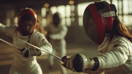 Fencing Duel: A Moment of Focus and Strategy