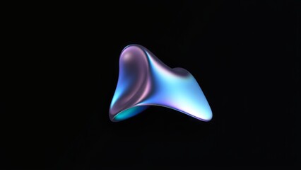 Abstract liquid shape of holographic metal.