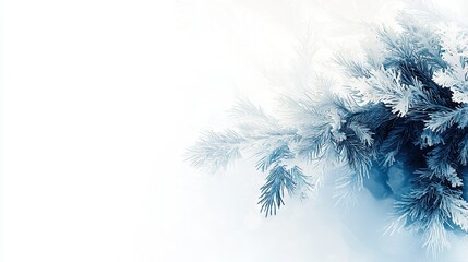 Wall Mural -   A pine tree with snowy branches