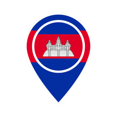 Wall Mural - Cambodia flag location icon