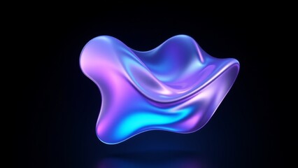 Abstract liquid shape of holographic metal.