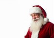 © Yury - Santa Claus with jolly smile posing against white background with copy space