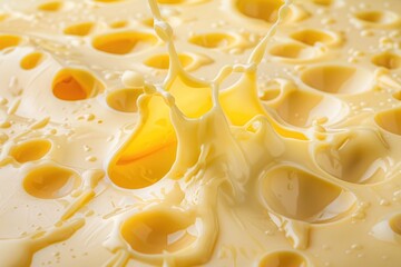 Canvas Print - A close-up shot of a yellow liquid substance with a smooth and consistent texture