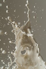 Sticker - A simple spill of milk on a clean white surface, suitable for use in food or product illustrations