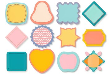 Sticker - A collection of different paper shapes and sizes for various uses