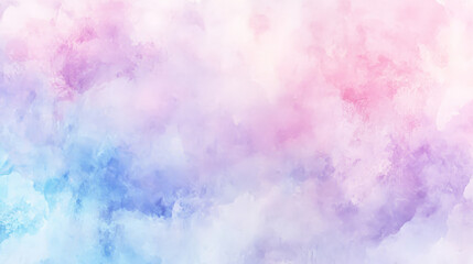 Poster - A light watercolor abstract background with soft pastel hues of pink, lavender, and baby blue, blending smoothly to create a gentle, dreamy texture.