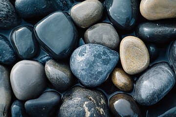 Wall Mural - black and white pebbles