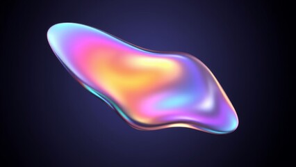 Abstract liquid shape of holographic metal.
