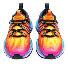 Colorful running shoes on display vibrant athletic footwear transparent background