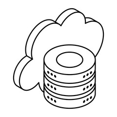 Wall Mural - Premium design icon of cloud server 