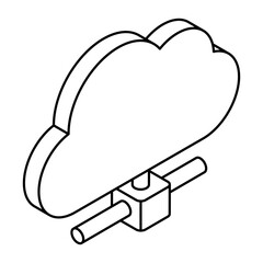 Wall Mural - A beautiful design icon of network cloud
