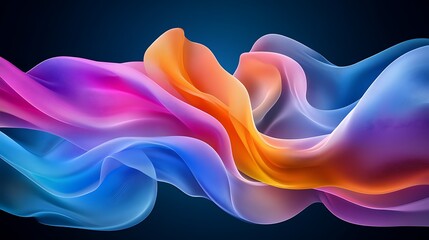Wall Mural - a vibrant wave of colorful abstract forms flows elegantly, showcasing gradients of pink, orange, and