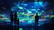 © Damerfie - Family Enjoying Colorful Ocean Projection Art
