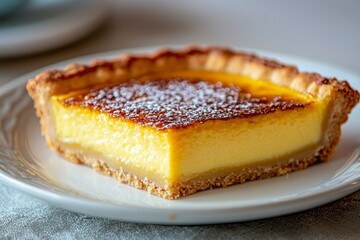 Wall Mural - A Slice of Lemon Tart with Powdered Sugar