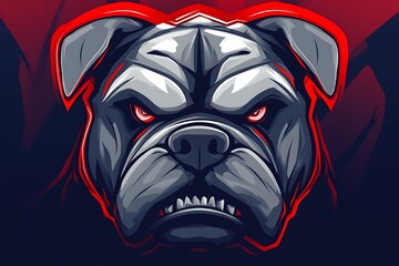 Canvas Print - Aggressive Bulldog Mascot Logo Design, Gaming Team Emblem