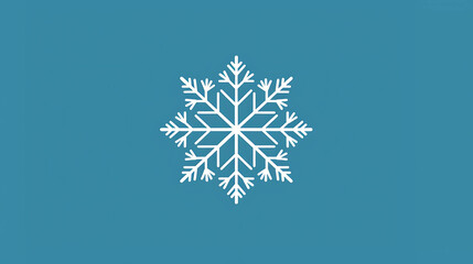 White snowflake on a blue background.