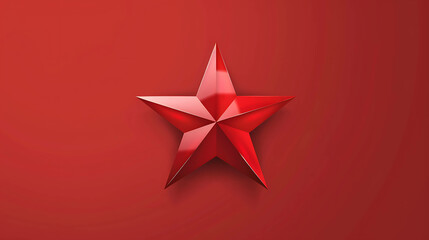 Sticker - A single red star against a red background.