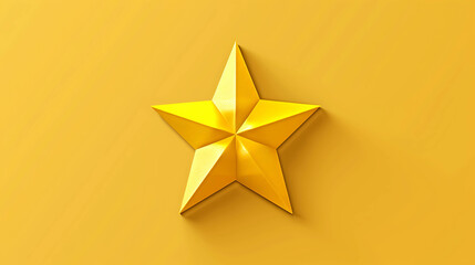 Sticker - A single gold star on a yellow background.