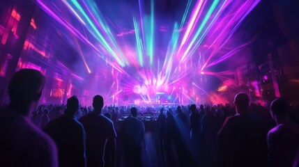 Vibrant Lights at a Music Festival Live Event