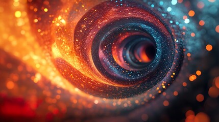 Poster - Abstract Cosmic Spiral: A Journey Through Space