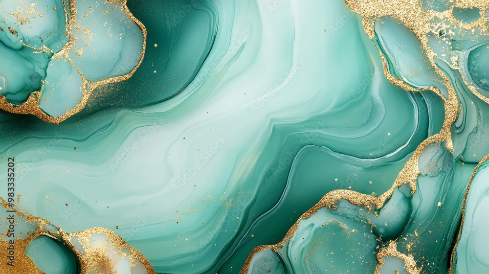 Emerald green and gold abstract marble texture for luxury interior ...